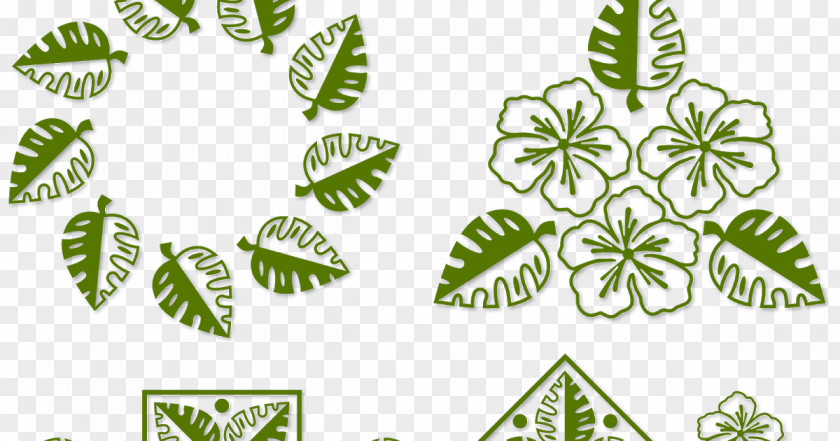 Leaf Palm Branch Tropics Stencil Clip Art PNG