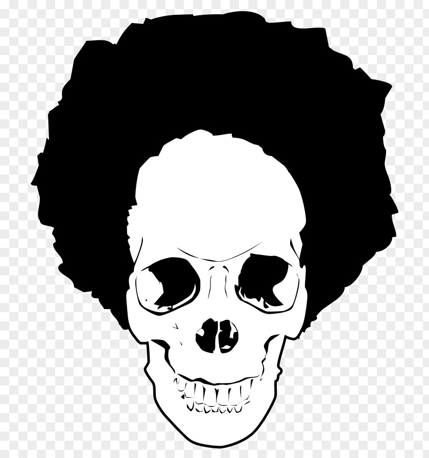 Afro Face Skull Hair PNG