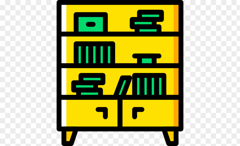 Bookcases Icon Yellow Clip Art Furniture Line Brand PNG