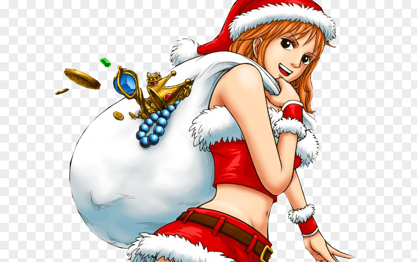 Christmas Hats Border Nami Monkey D. Luffy Roronoa Zoro Usopp One Piece Treasure Cruise PNG
