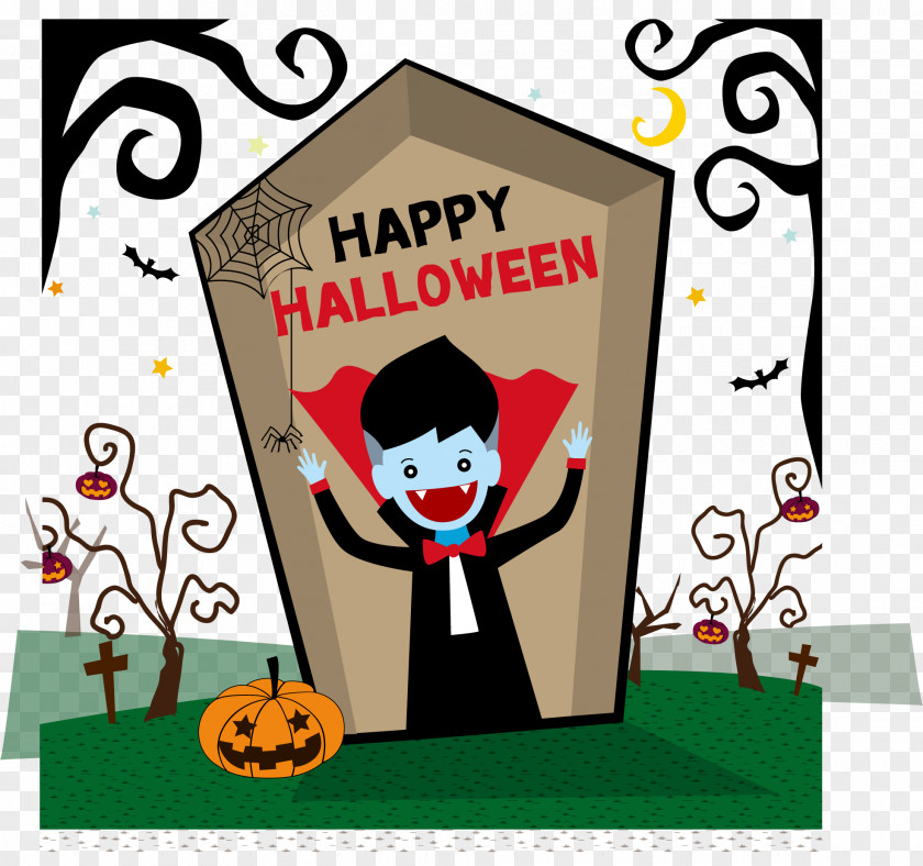 Grave And Vampires Halloween Animation Illustration PNG