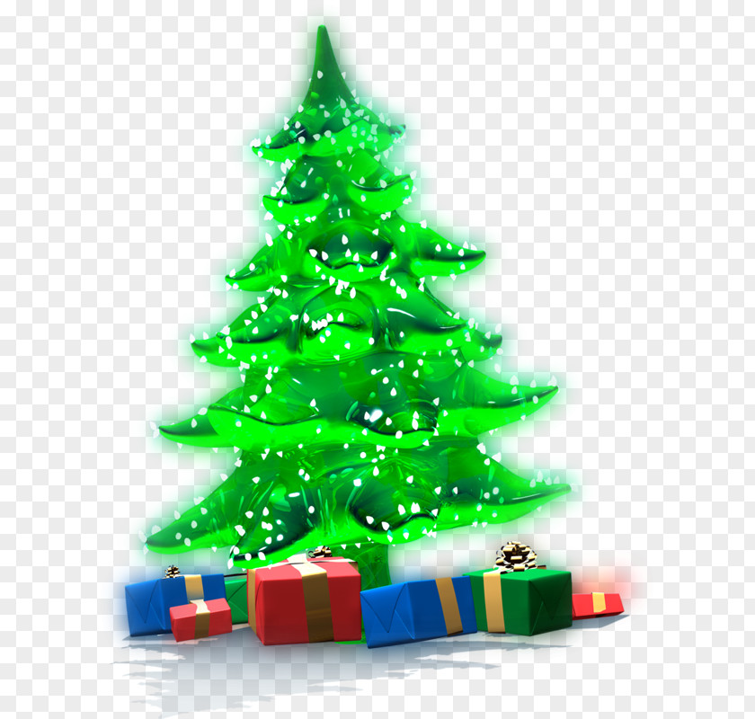 Green Christmas Tree Gift Clip Art PNG