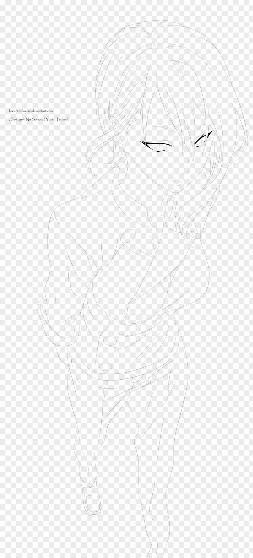 Shokugeki Line Art Drawing Cartoon Sketch PNG