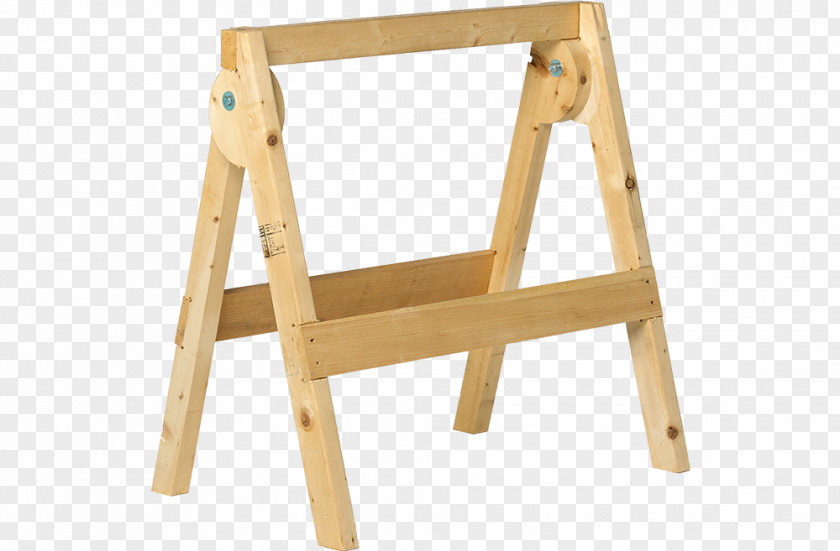 Table Chair Saw Horses Wood PNG