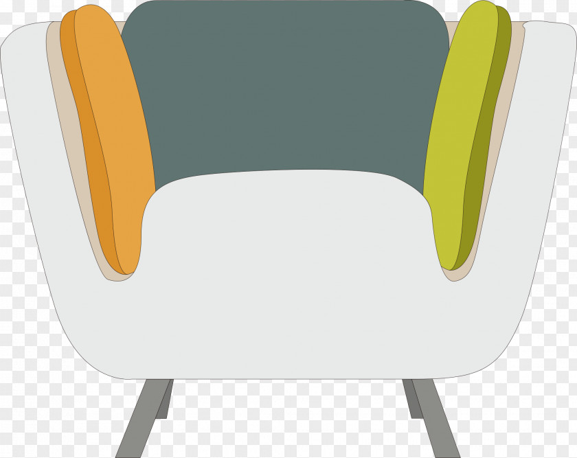 Vector Cartoon Sofa Table Chair Plastic Yellow PNG