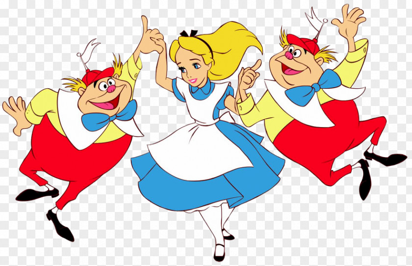 Cartoon Alice In Wonderland Tweedledum The Mad Hatter White Rabbit Alice's Adventures Queen Of Hearts PNG