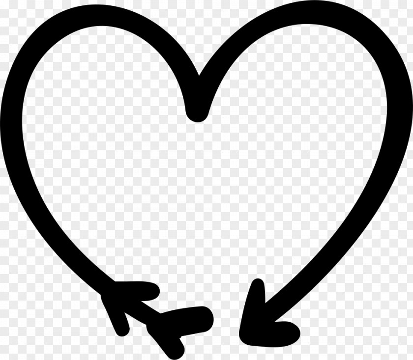 Doodle Heart Arrow Symbol Clip Art PNG