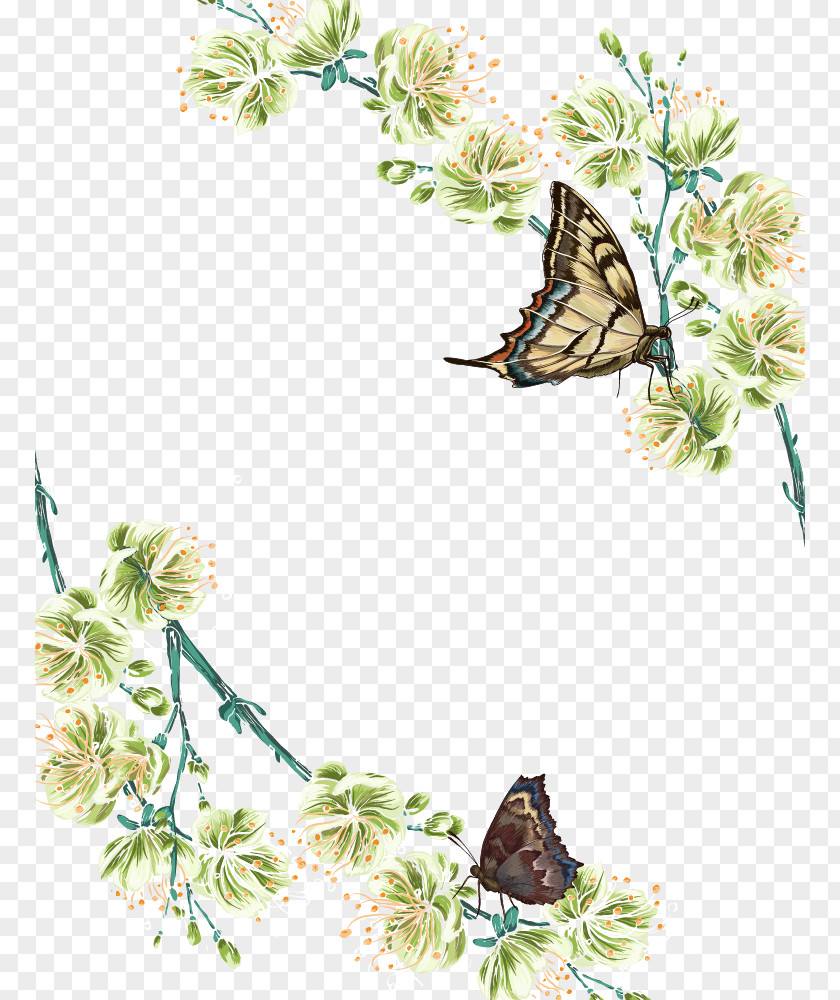 Spring Flowers Butterfly Flower Adobe Illustrator PNG