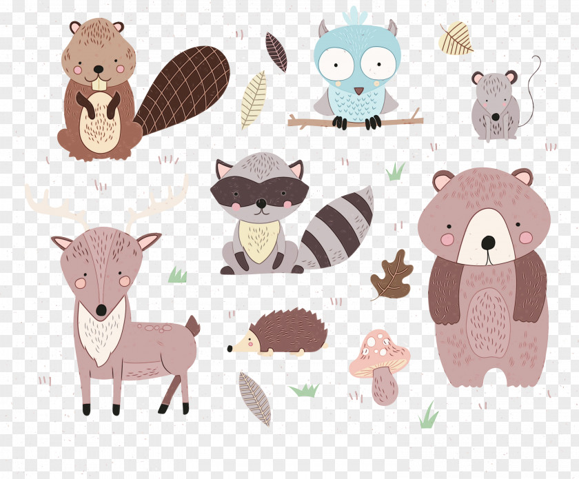 Animation Bovine Woodland Drawing Forest Design Printing PNG