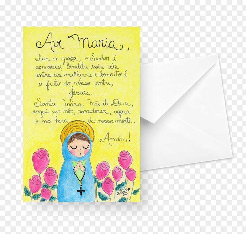 Ave Maria Prayer Illustration Faith Greeting & Note Cards PNG
