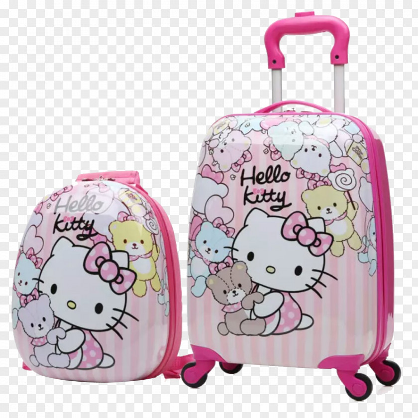 Pink Hello Kitty Suitcase Baggage Travel Wheel PNG