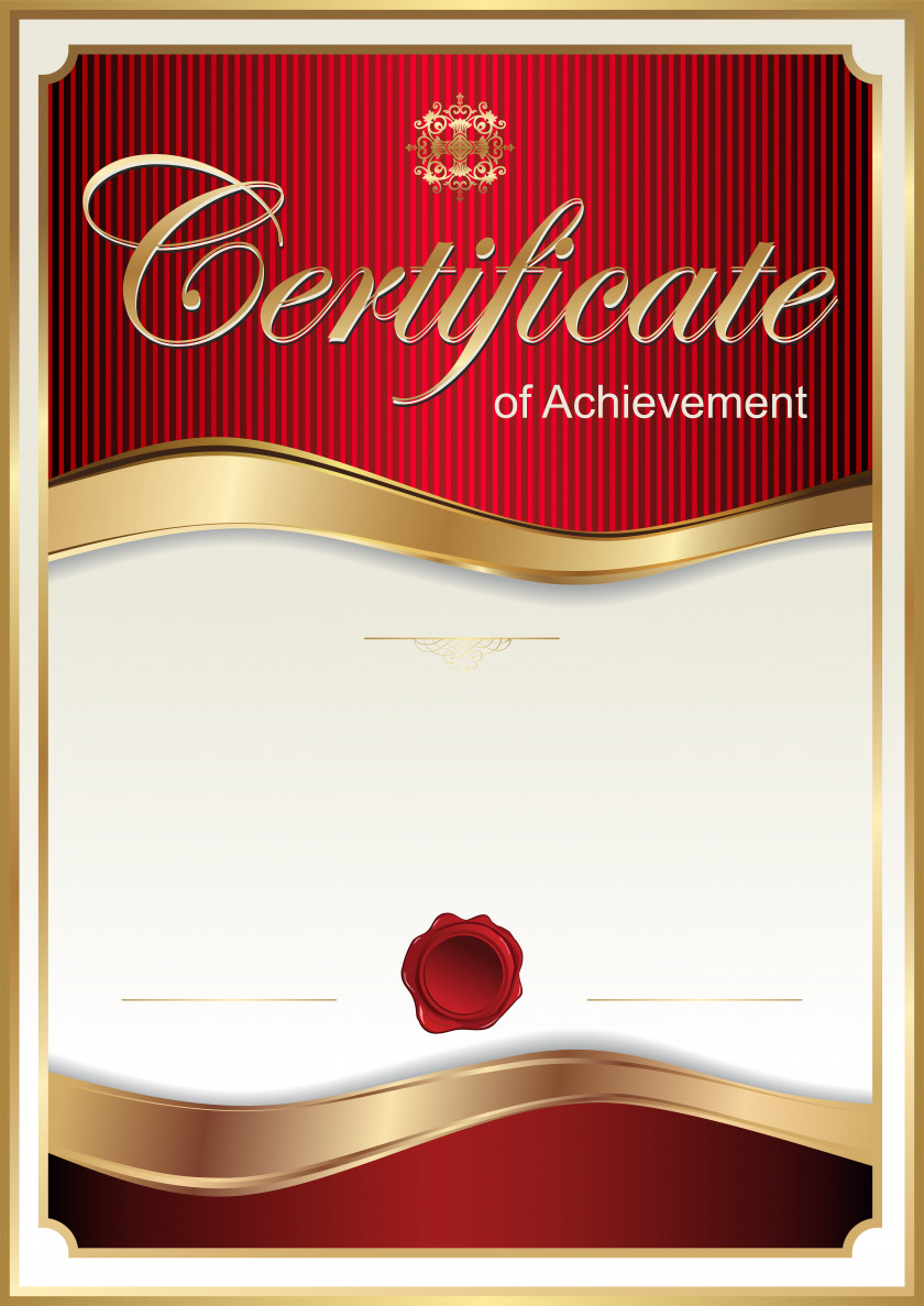 Red Certificate Template Clip Art Image Academic PNG