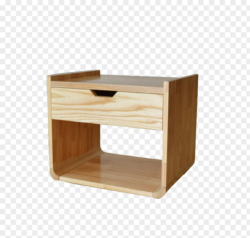Solid Wood Bedside Cabinet Table Furniture PNG