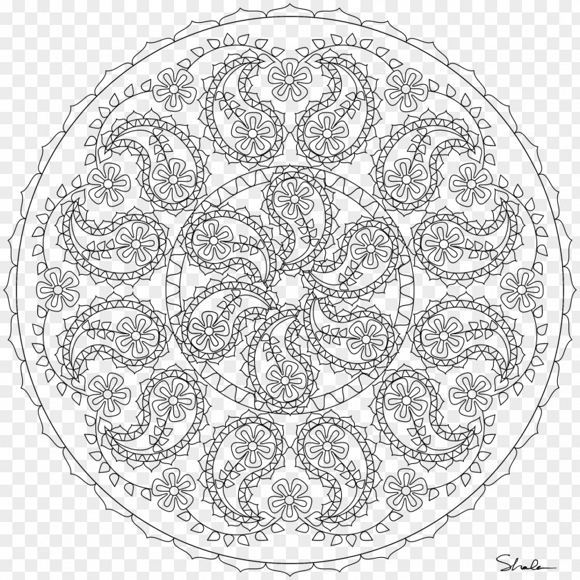 Child Coloring Book Mandala Paisley Adult PNG