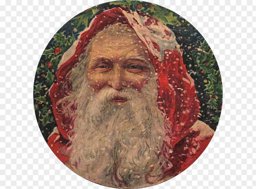 Saint Nicholas Old Fashioned Santa Claus Sidecar Christmas Paper PNG