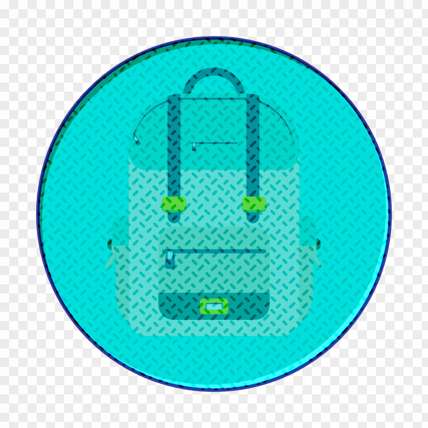 Teal Aqua Backpack Icon Organized School PNG