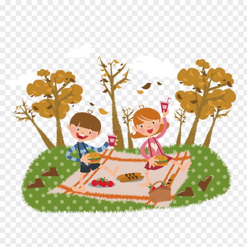 A Camp For Men And Women Cartoon Download Illustration PNG