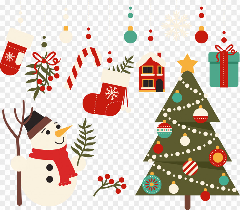 Christmas Tree With Decorations Ornament Santa Claus PNG