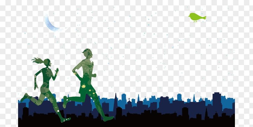 Couple Running Vector Image Aerob Trening PNG