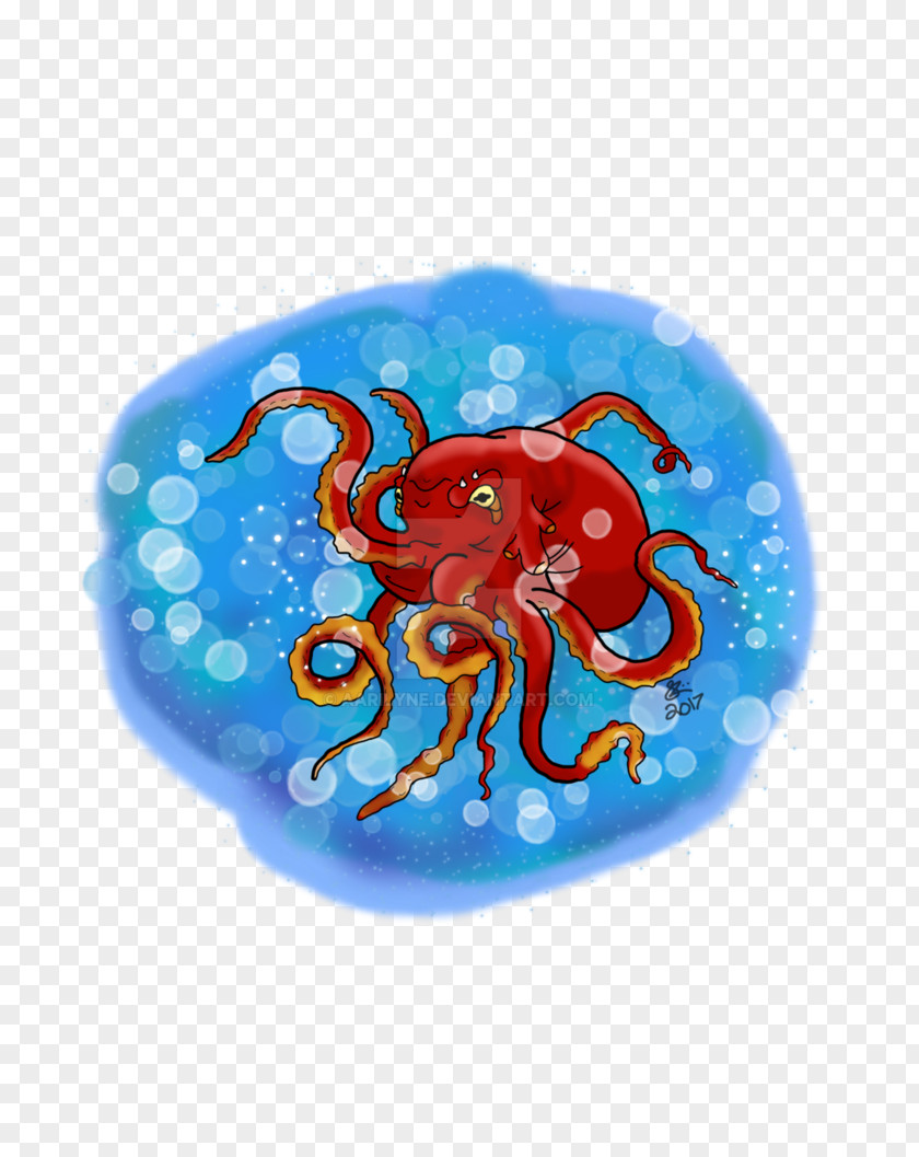 Octopus Drawing Cobalt Blue PNG