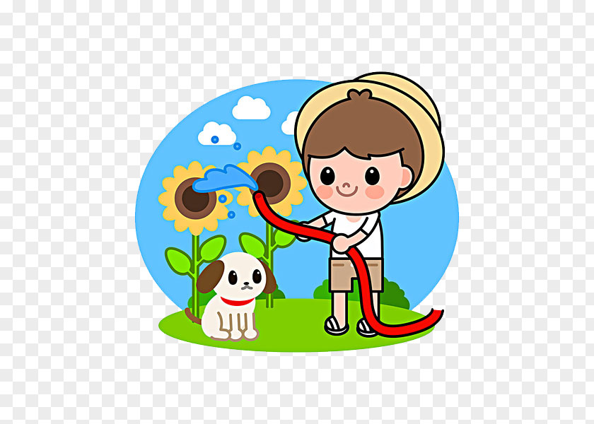 Watering Boy Water Illustration PNG