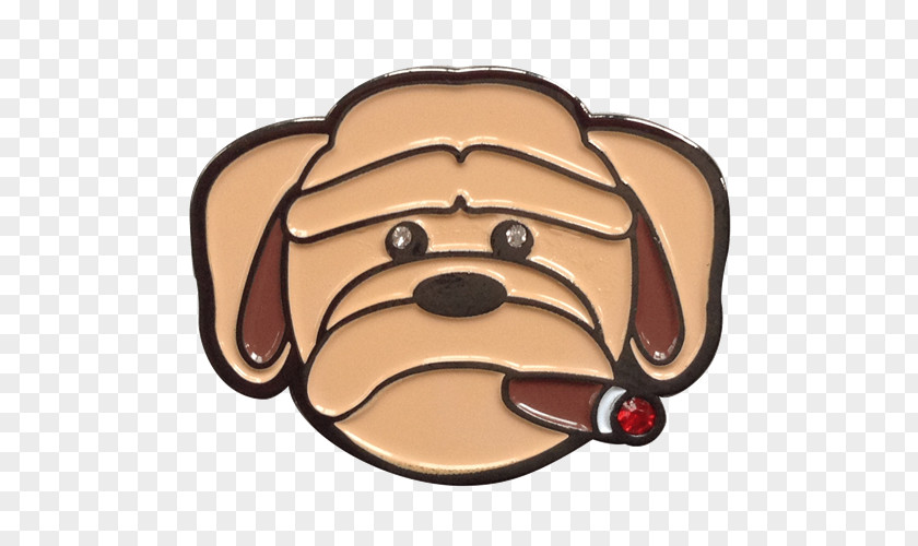 Dog ReadyGolf Cigar-Smoking-Dog-Ball-Marker & Hat Clip Product Snout Cartoon PNG