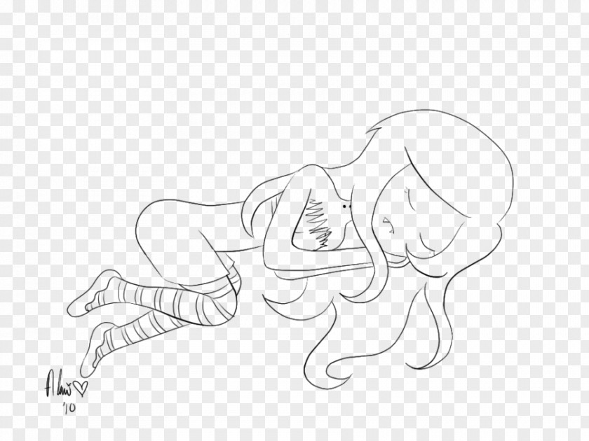 Marceline The Vampire Queen Thumb Line Art Drawing Sketch PNG