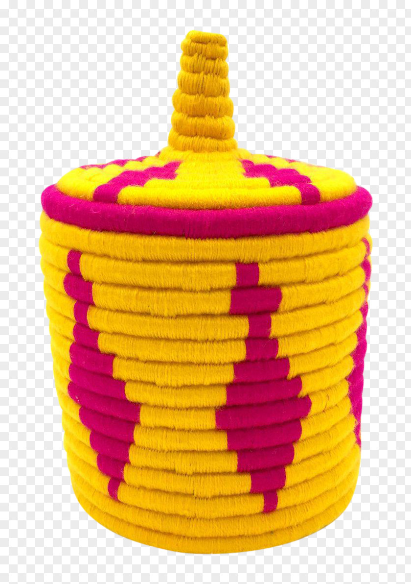 Yellow Basket Wool Blue Chairish PNG