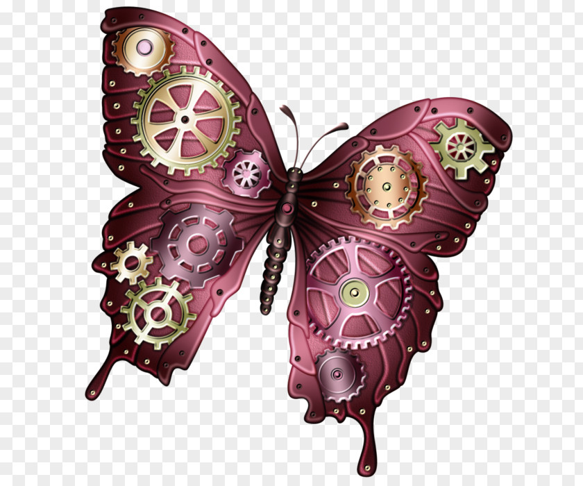 Butterfly Steampunk Clip Art PNG