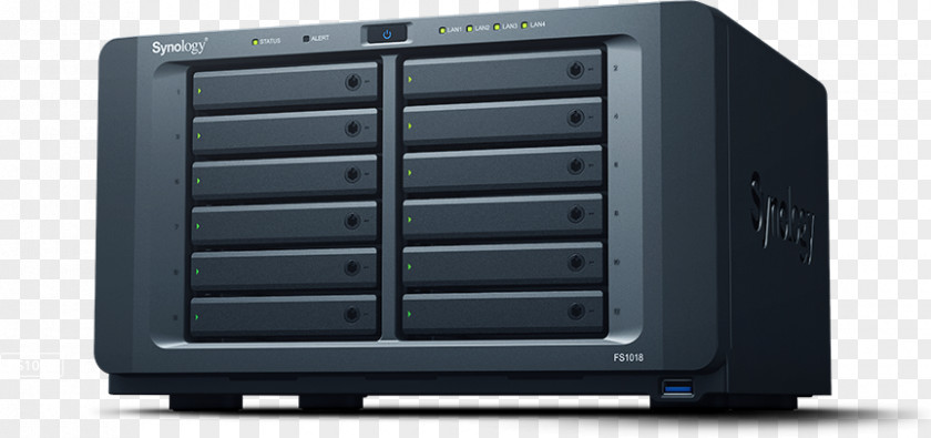 NAS Server Casing Synology FlashStation FS1018 12 Network Storage Systems Inc. Hard Drives Flash Memory PNG