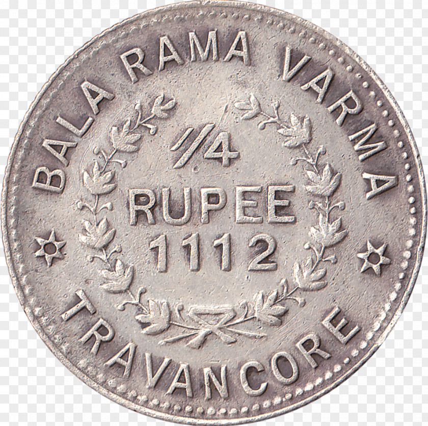 Coin Kingdom Of Travancore Coins The Indian Rupee Quarter Medal PNG