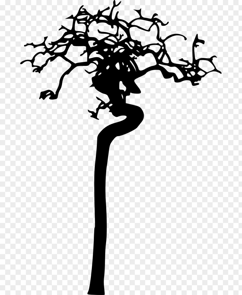Silhouette Branch Black And White Clip Art PNG