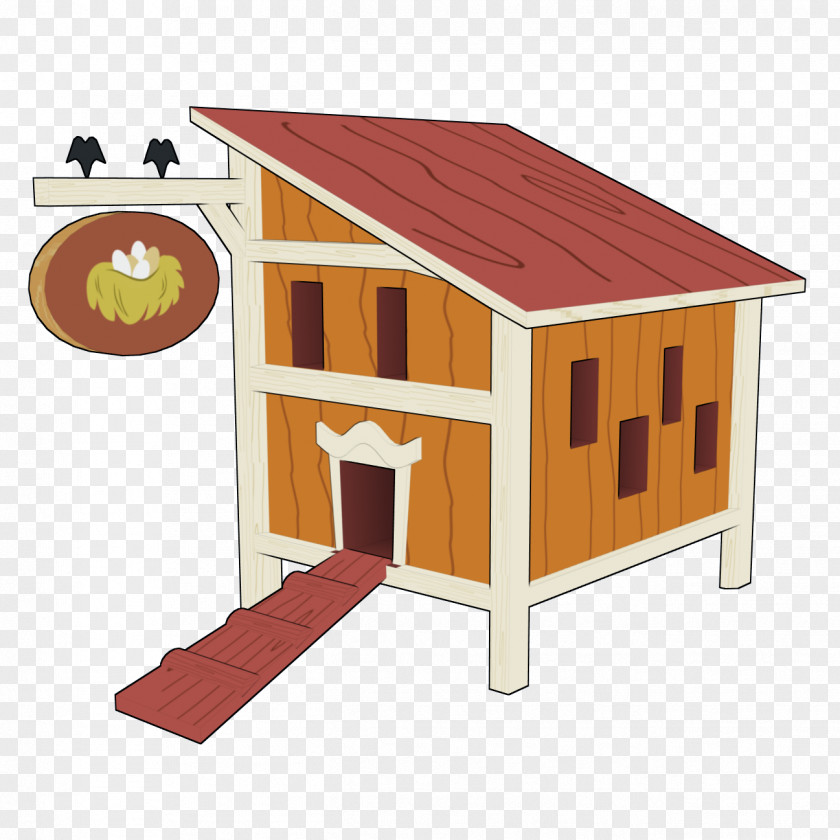 Cartoon Chicken House Coop Paper Farm Clip Art PNG