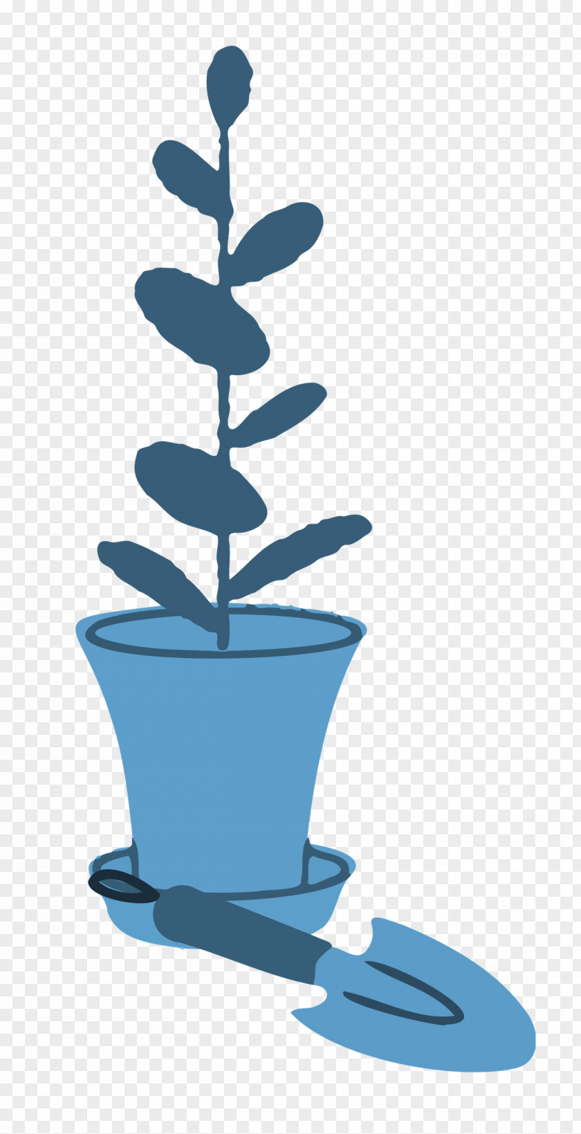 Cobalt Blue / M Line Tree Flowerpot PNG