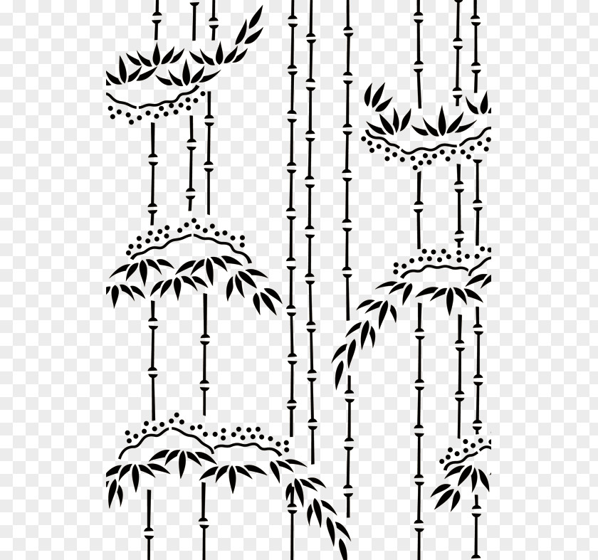 Freehand Bamboo Cartoon Black And White PNG
