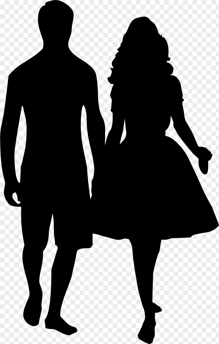 Love Couple Holding Hands Silhouette Clip Art PNG