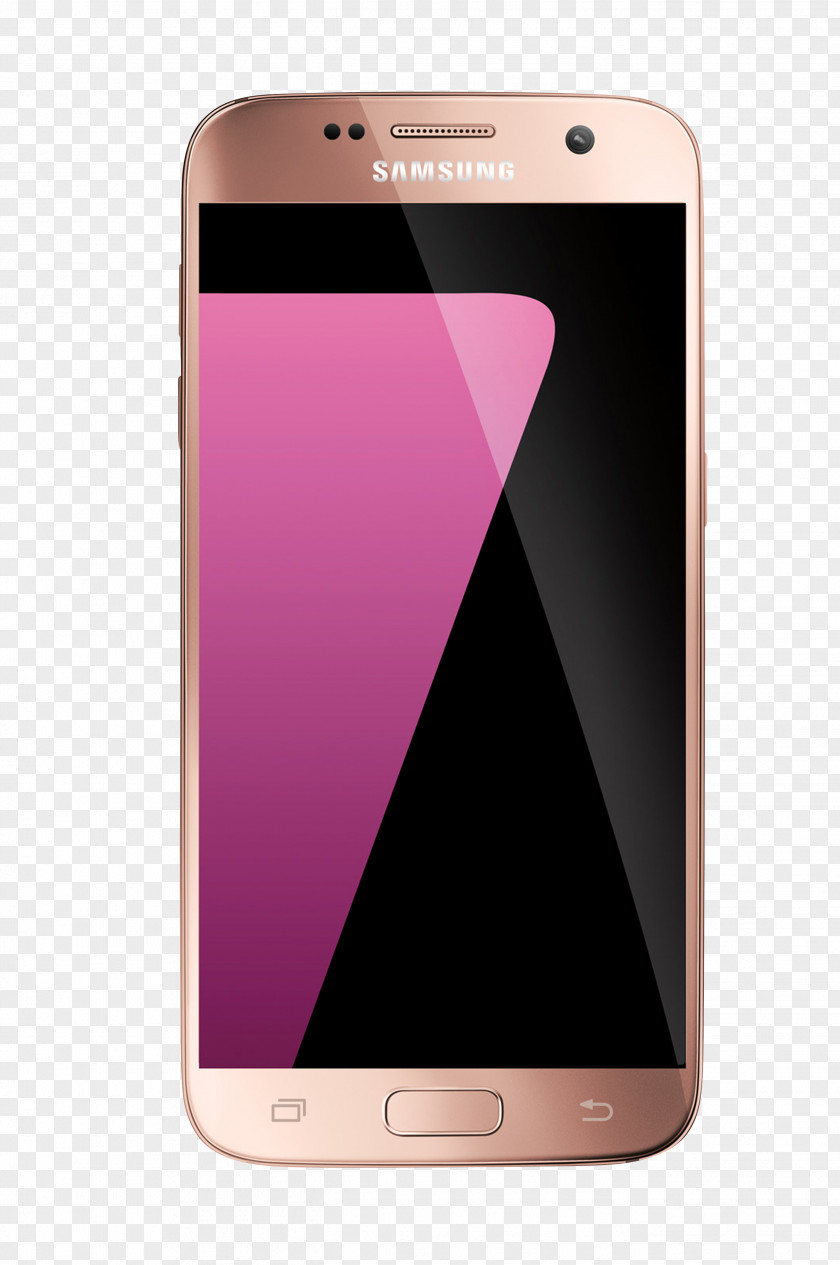 Samsung S7 Pink Gold Color Camera Smartphone PNG