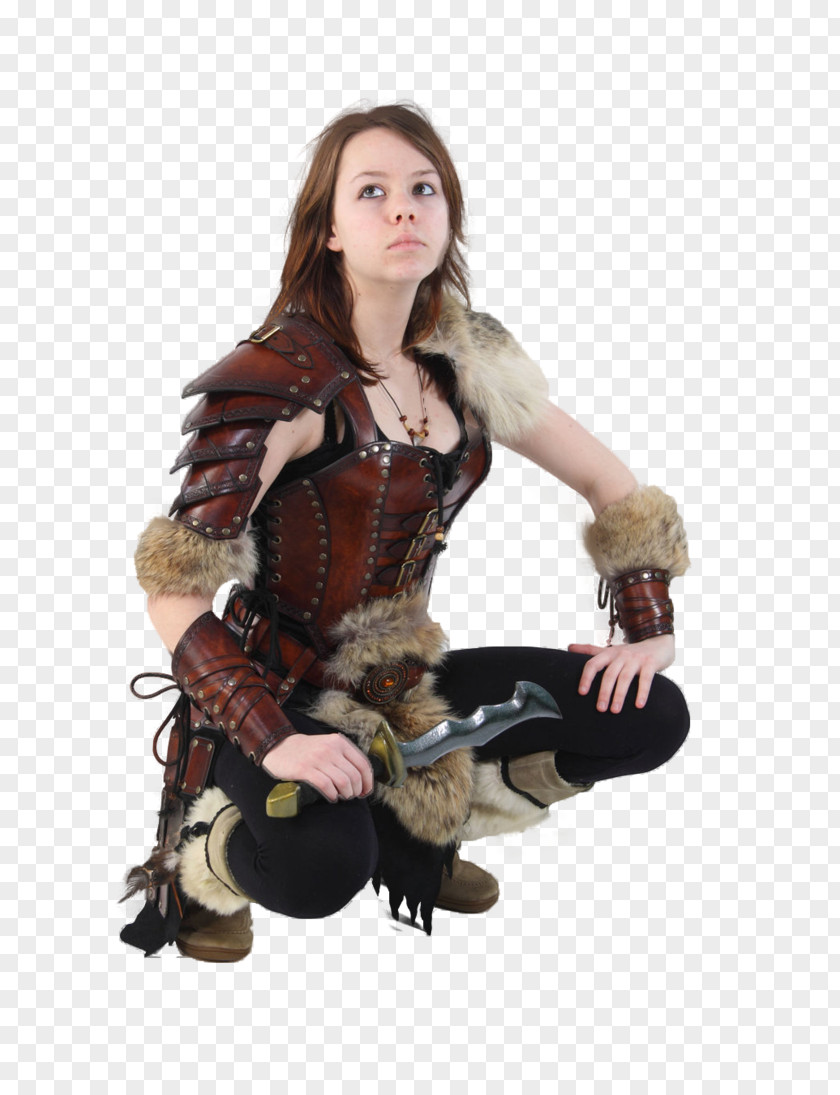 Warrior Armour Live Action Role-playing Game Leather Female Woman PNG