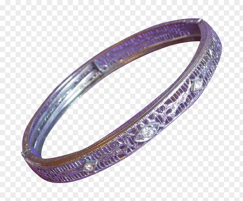 Bangle Filigree Bracelet Purple PNG