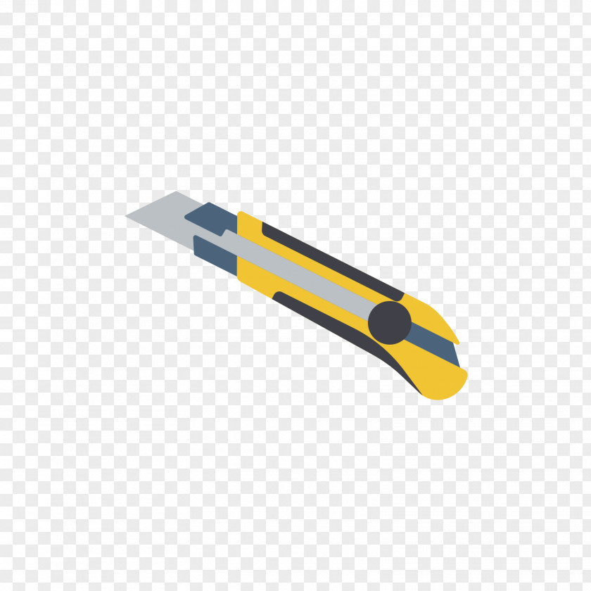 Gray-yellow Art Knife Paper PNG