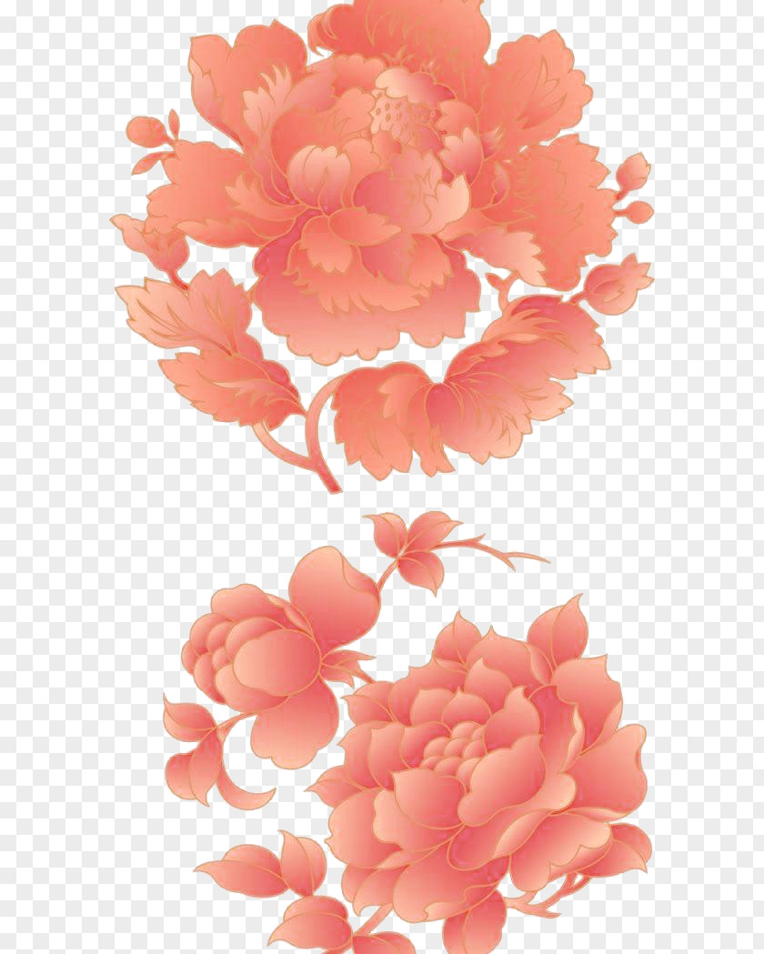 Chinese Traditional Peony Pattern Moutan Flower PNG