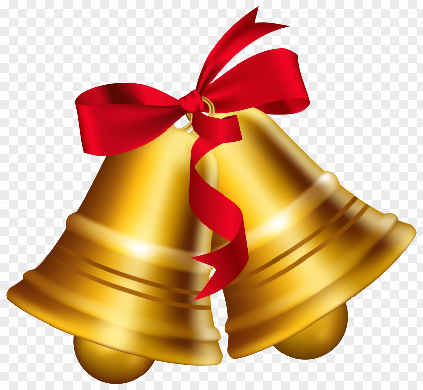 Christmas Bells With Bow Clip Art Image Bell PNG