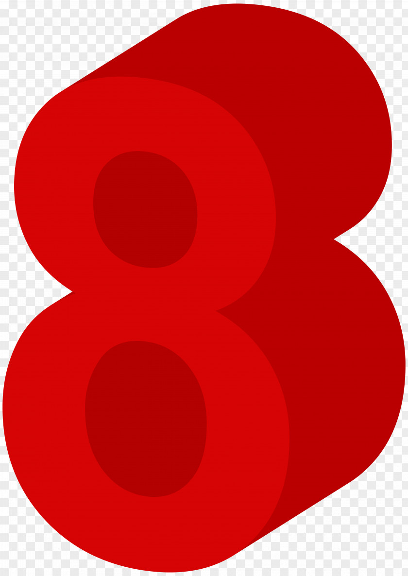 Number Eight Red Clip Art Image Circle Pattern PNG