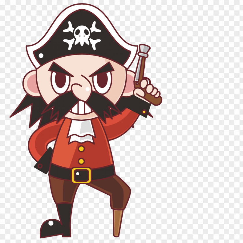 Vector Character Pirate Piracy Cartoon Illustration PNG