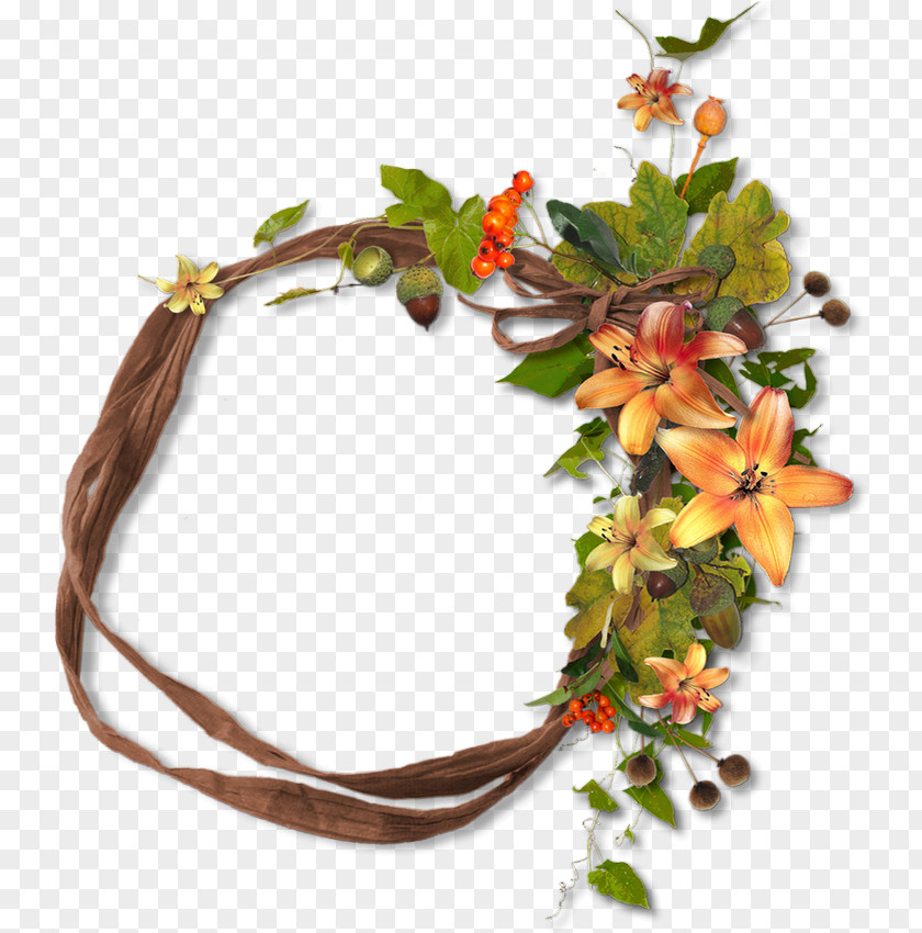 Greeting Automne Flower Floral Design Clip Art Wreath Image PNG