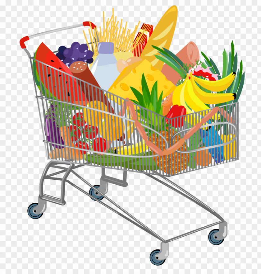 Supermarket Shopping Cart Euclidean Vector PNG