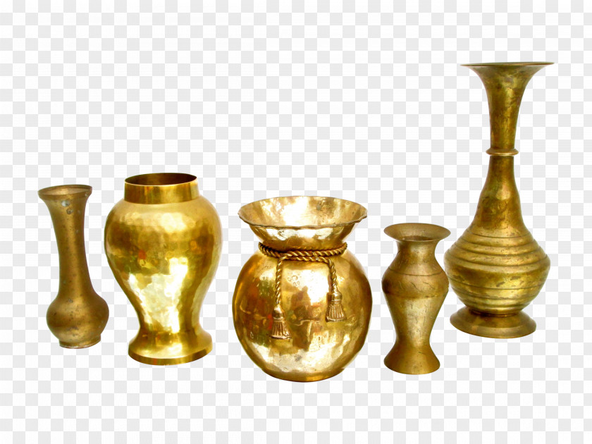 Vase Brass Milk Glass Ceramic PNG