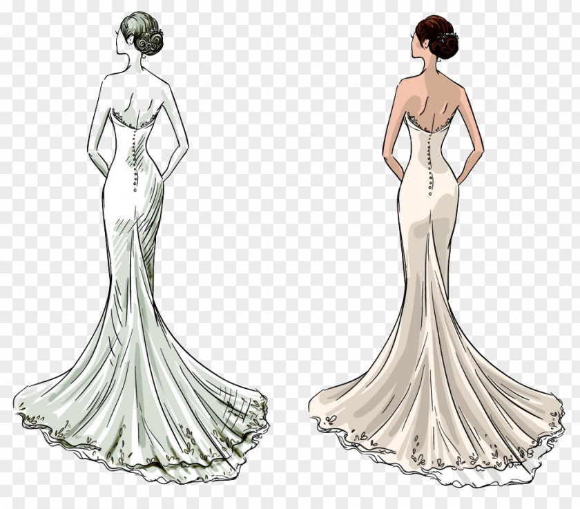 Wedding Design Dress Bride Illustration PNG