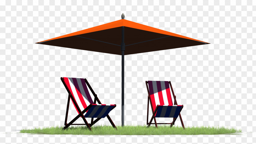 Umbrella On Grass Island Eames Lounge Chair Deckchair Chaise Longue PNG