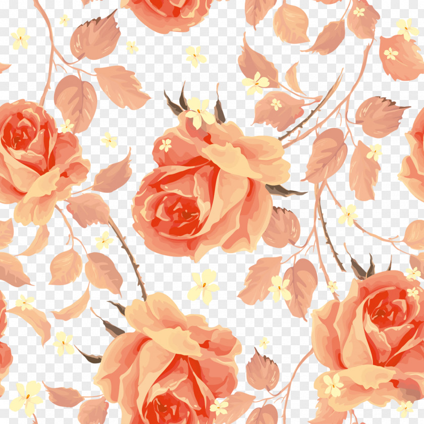 Antique Peach Paper Garden Roses Printmaking PNG